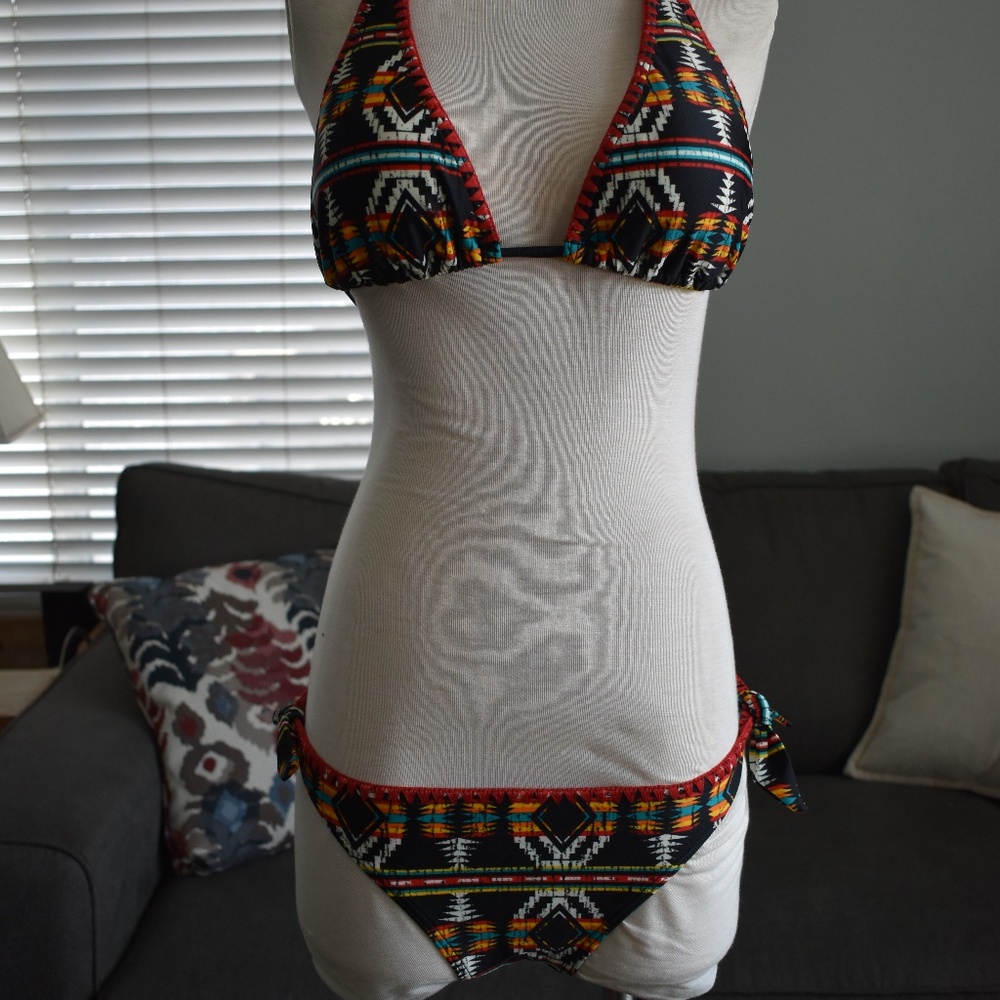 Billabong Tribal Print 2 Piece Bikini, Medium